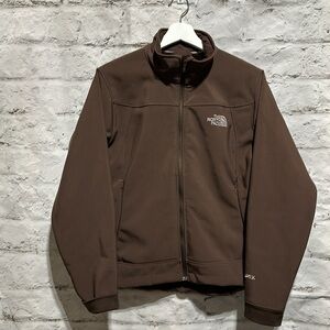 The North Face Brown Apex Winter Jacket Coat fur lined warm size medium EUC